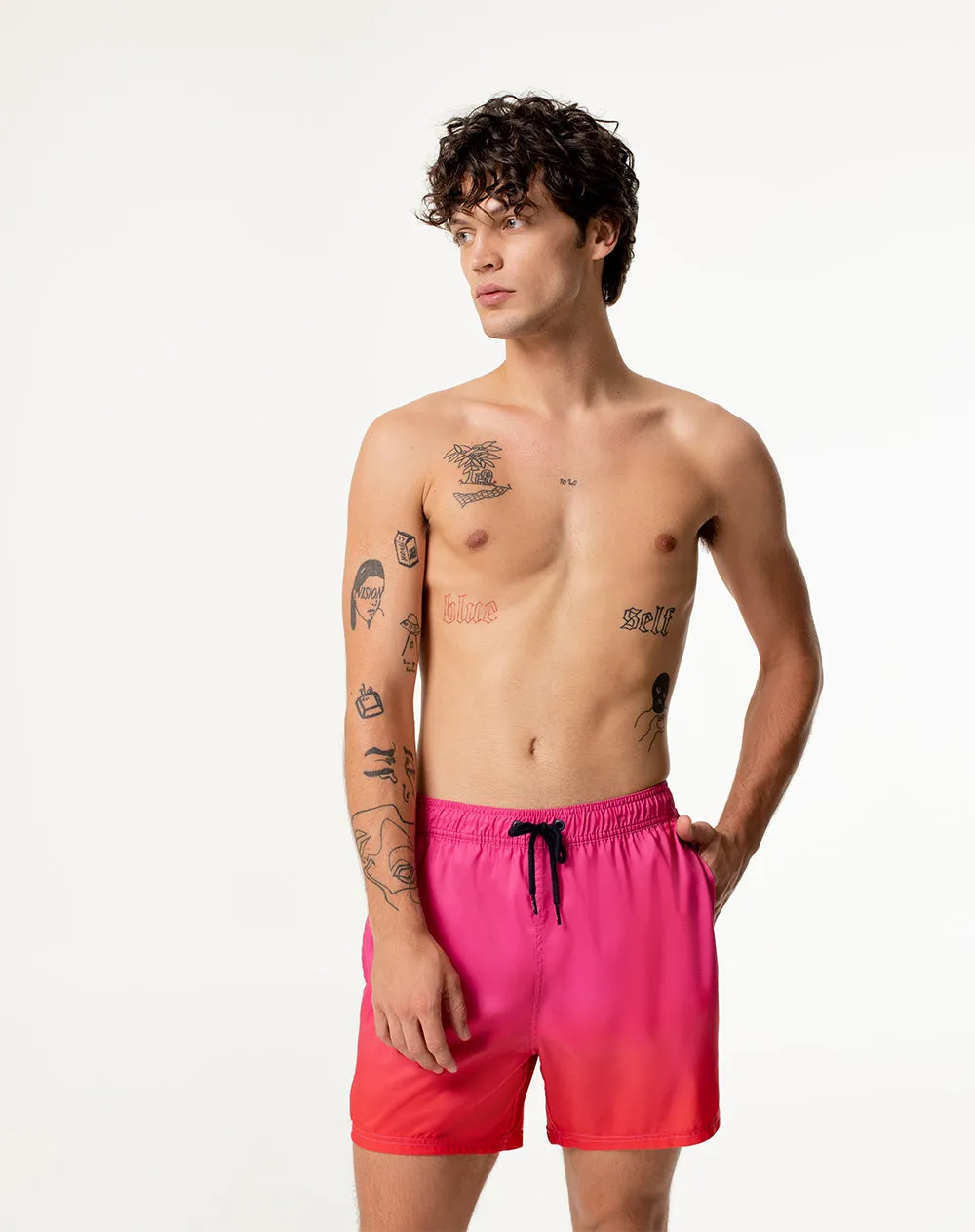 Pantaloneta rosado bloques sold by Gef
