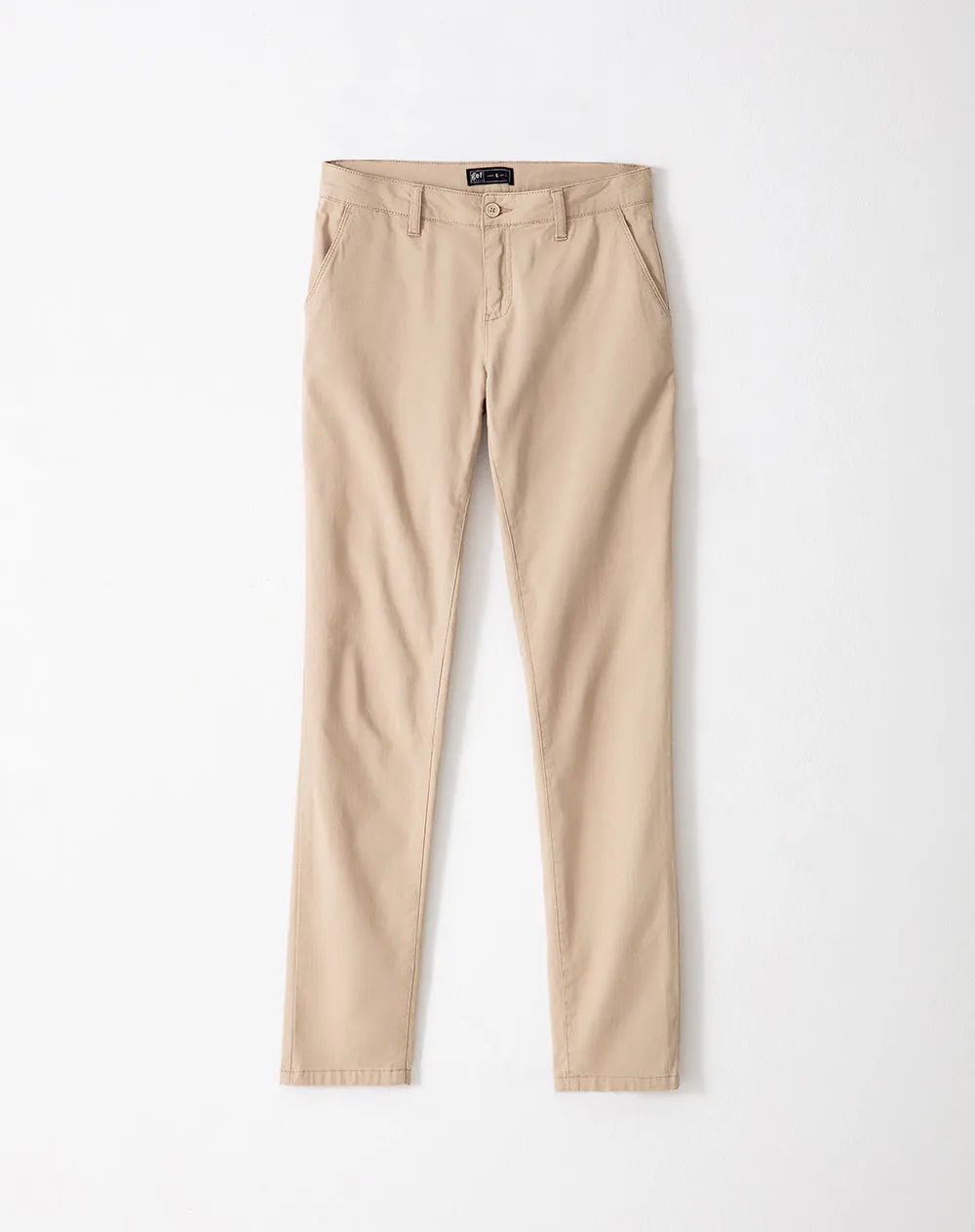 Pantalón skinny fit tiro medio en drill habano sold by Gef product image thumbnail 5