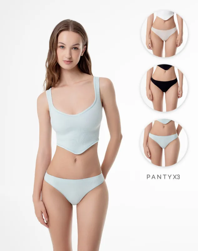 Panty tipo tanga  x3unds pocas costuras surtido sold by Gef