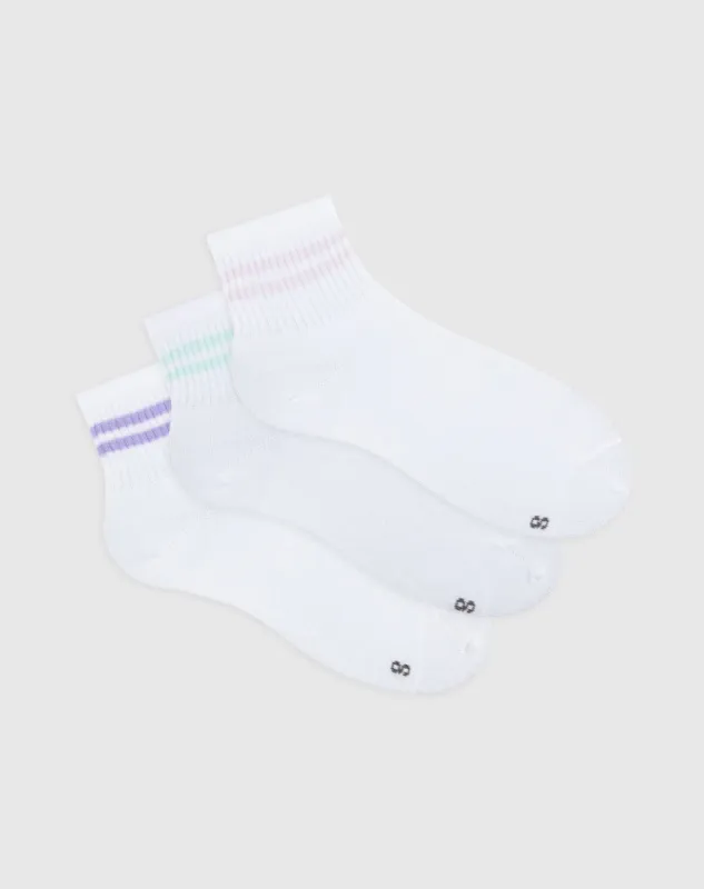 Medias para mujer tobilleras algodón pack x3unds blancas sold by Gef