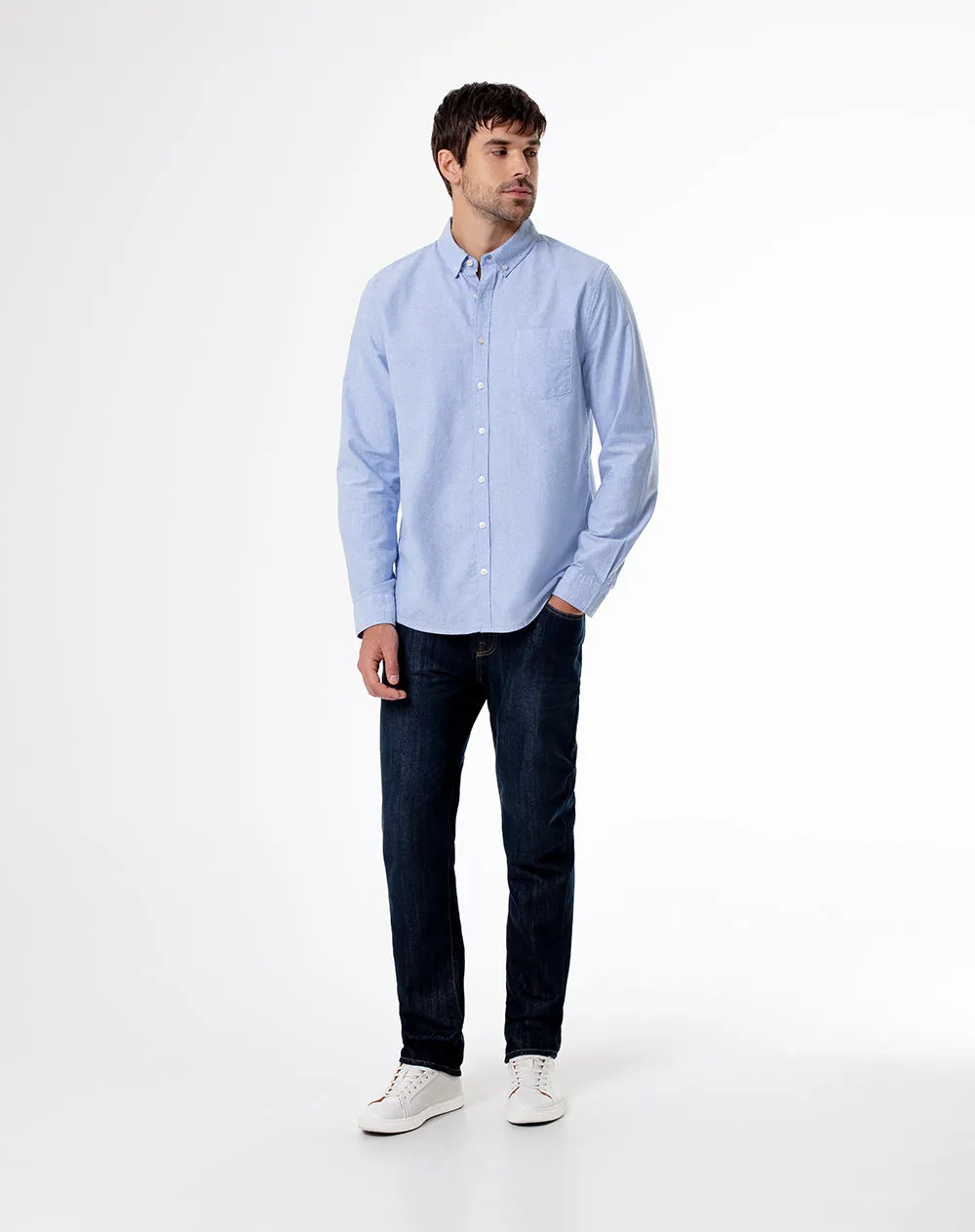 Camisa manga larga slim algodón azul hombre sold by Gef product image thumbnail 4