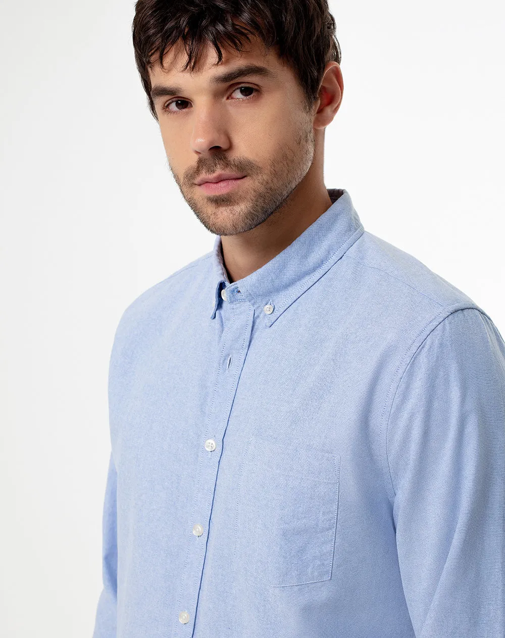 Camisa manga larga slim algodón azul hombre sold by Gef product image thumbnail 3