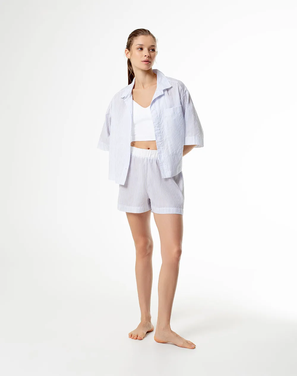 Short relax tiro alto algodón rayas mujer sold by Gef product image thumbnail 3
