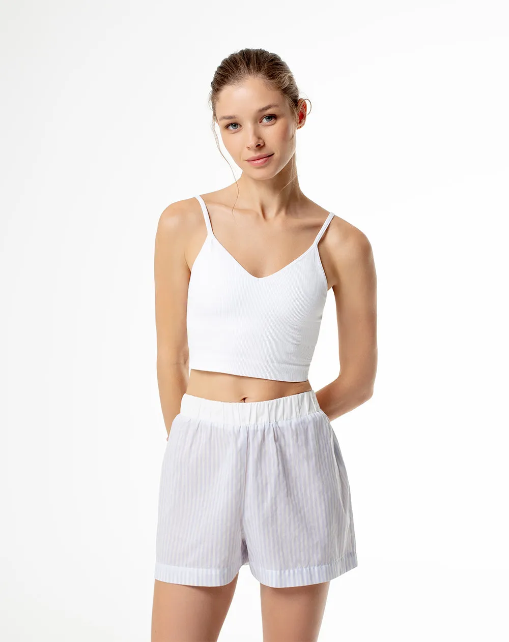 Short relax tiro alto algodón rayas mujer sold by Gef