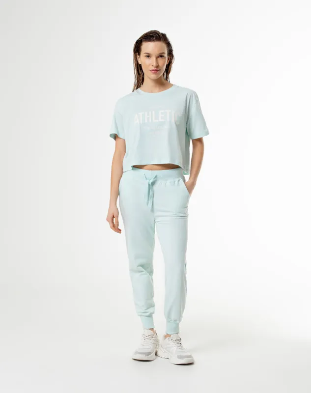 Jogger algodón sostenible azul para mujer sold by Gef