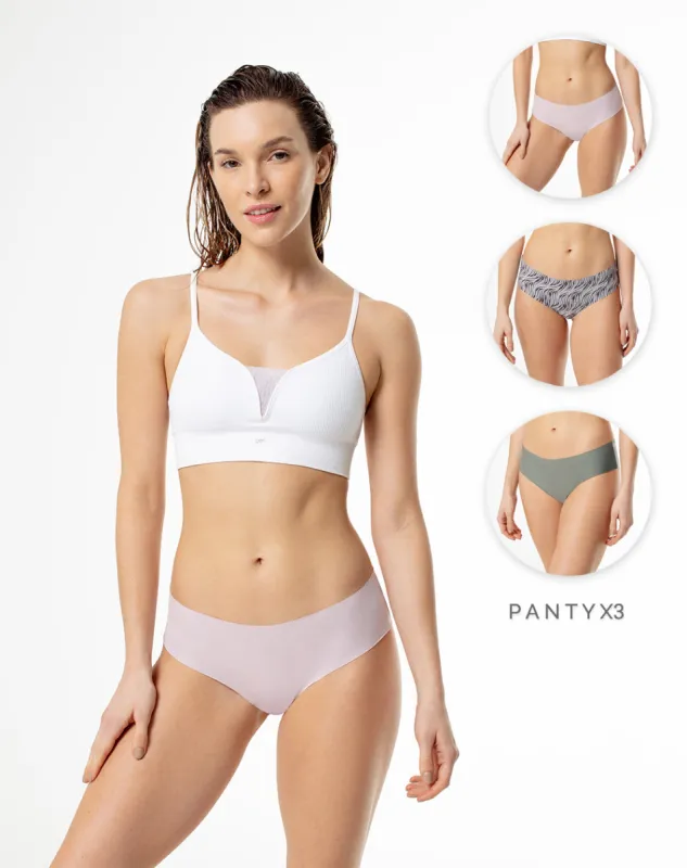 Panty cachetero  x3unds pocas costuras surtido sold by Gef