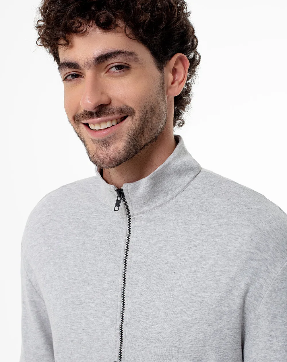 Chaqueta regular fit sin capucha gris jaspeada sold by Gef product image thumbnail 3