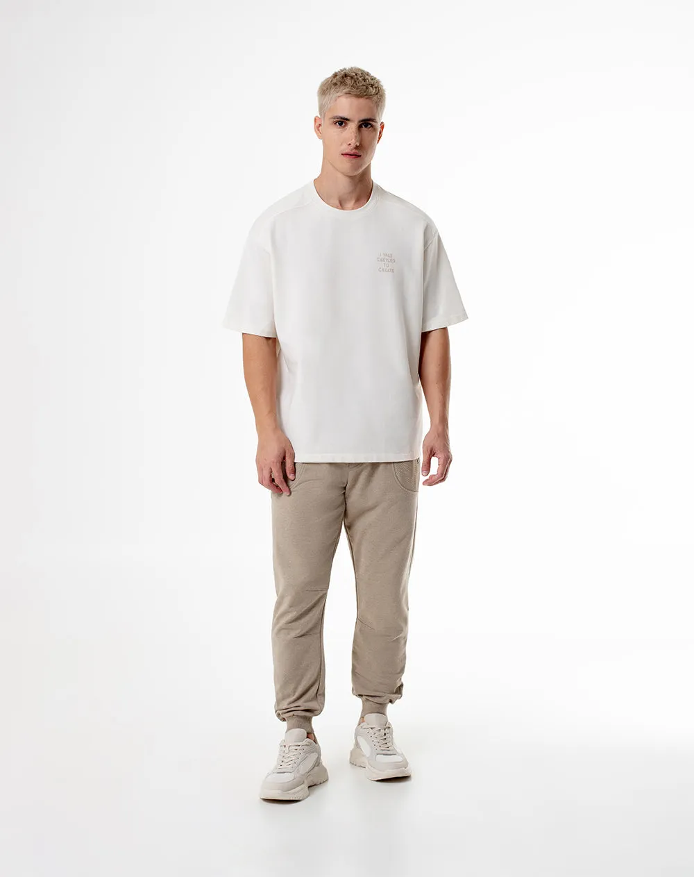 Camiseta oversize algodón vainilla hombre sold by Gef product image thumbnail 4