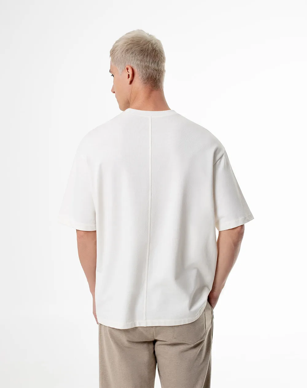 Camiseta oversize algodón vainilla hombre sold by Gef product image thumbnail 2