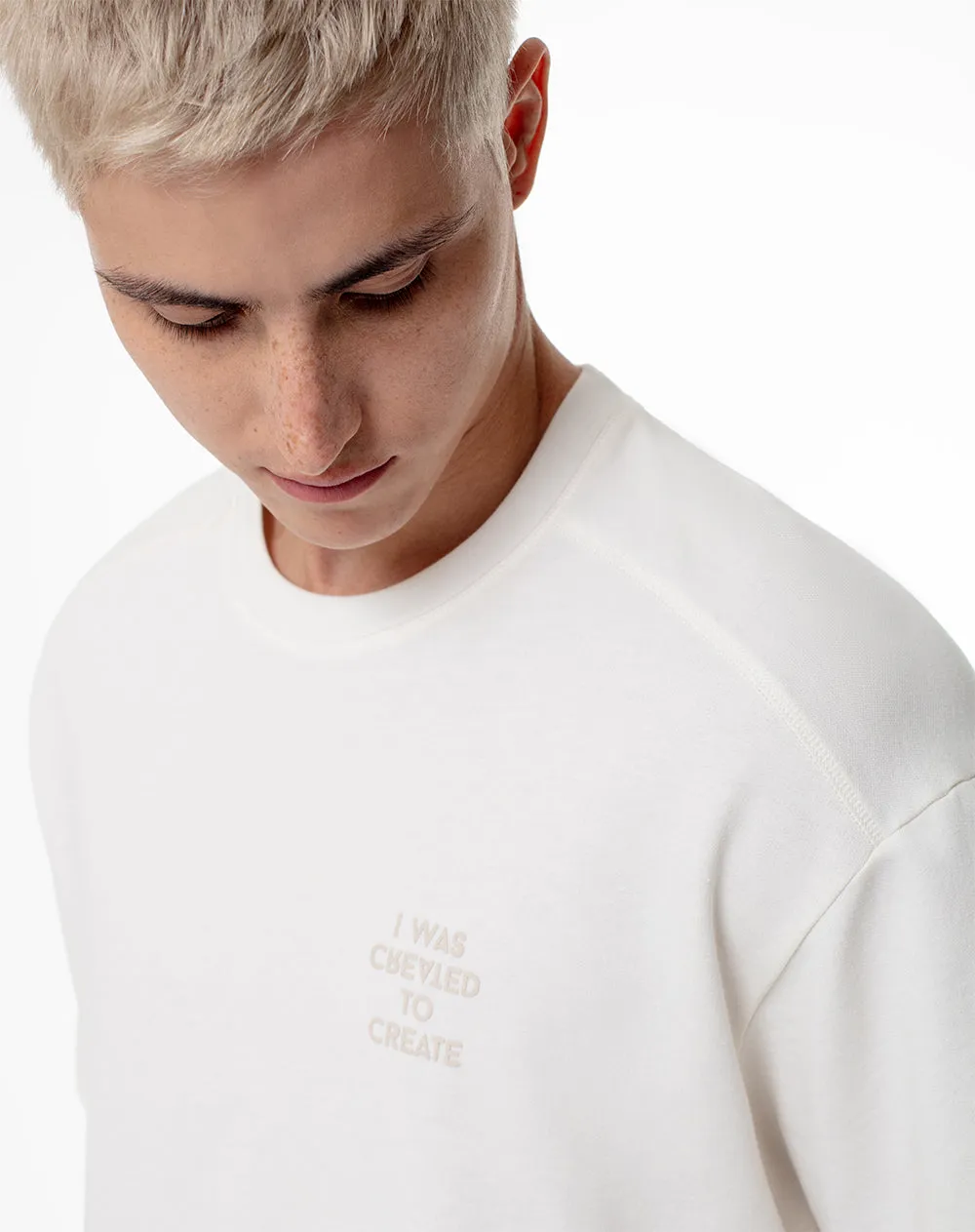 Camiseta oversize algodón vainilla hombre sold by Gef product image thumbnail 3