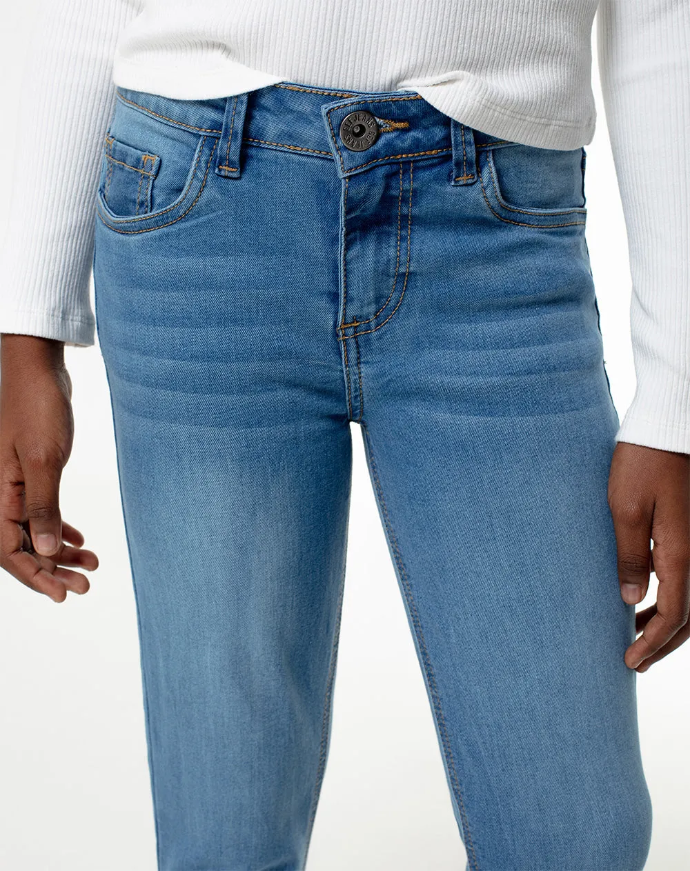 Jean skinny tiro medio elástico interno 100% algodón índigo medio niña sold by Gef product image thumbnail 4