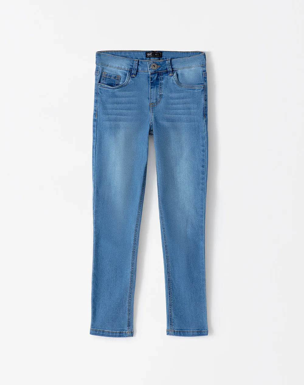 Jean skinny tiro medio elástico interno 100% algodón índigo medio niña sold by Gef product image thumbnail 5