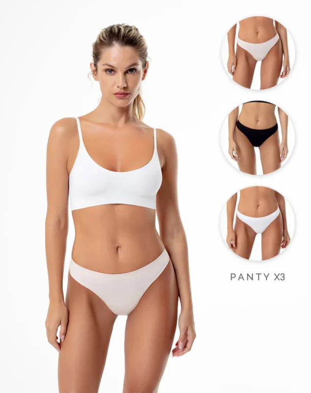 Panty tipo tanga  x3unds pocas costuras surtido sold by Gef