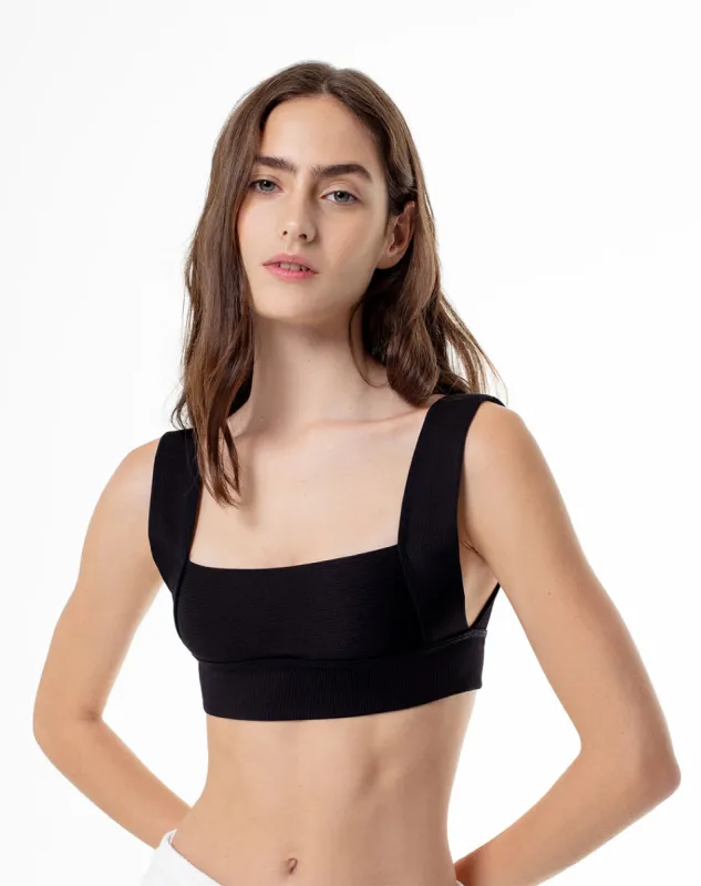 Top tiras anchas soporte medio negro sold by Gef