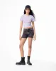 Camiseta crop slim algodón lila mujer sold by Gef