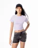 Camiseta crop slim algodón lila mujer sold by Gef