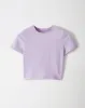 Camiseta crop slim algodón lila mujer sold by Gef