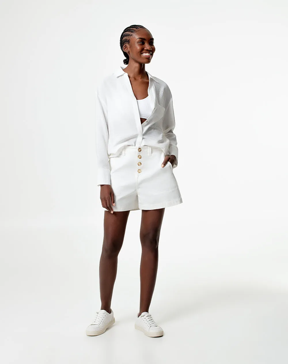 Short tiro medio regular algodón blanco mujer sold by Gef product image thumbnail 3