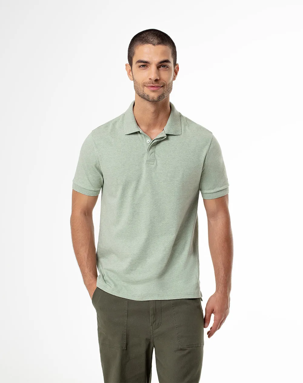 Polo slim algodón verde hombre sold by Gef