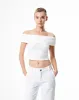 Top off-Shoulder slim algodón blanca mujer sold by Gef