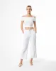 Top off-Shoulder slim algodón blanca mujer sold by Gef