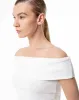 Top off-Shoulder slim algodón blanca mujer sold by Gef