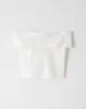 Top off-Shoulder slim algodón blanca mujer sold by Gef