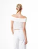 Top off-Shoulder slim algodón blanca mujer sold by Gef