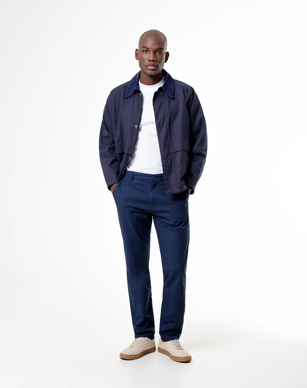 Pantalón regular fit tiro medio azul sold by Gef