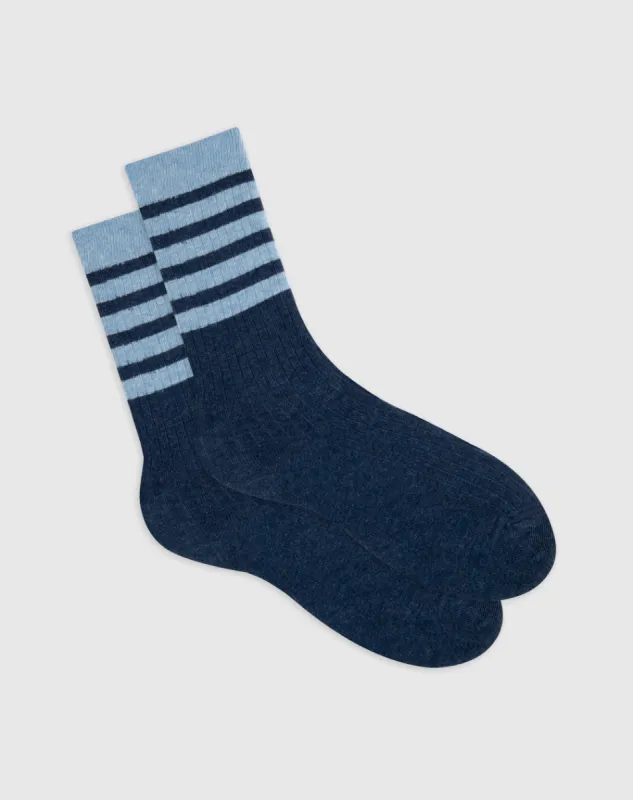 Medias mujer largas algodón azules rayas sold by Gef