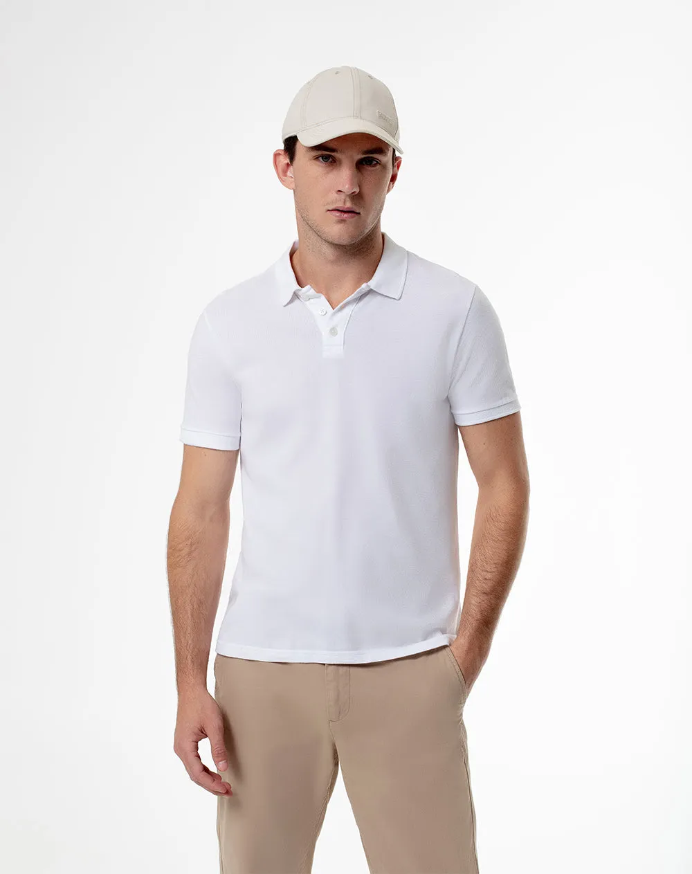 Polo slim algodón blanca hombre sold by Gef product image thumbnail 3