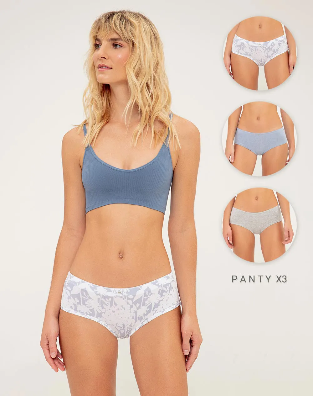 Panty cachetero algodón x3unds surtido sold by Gef