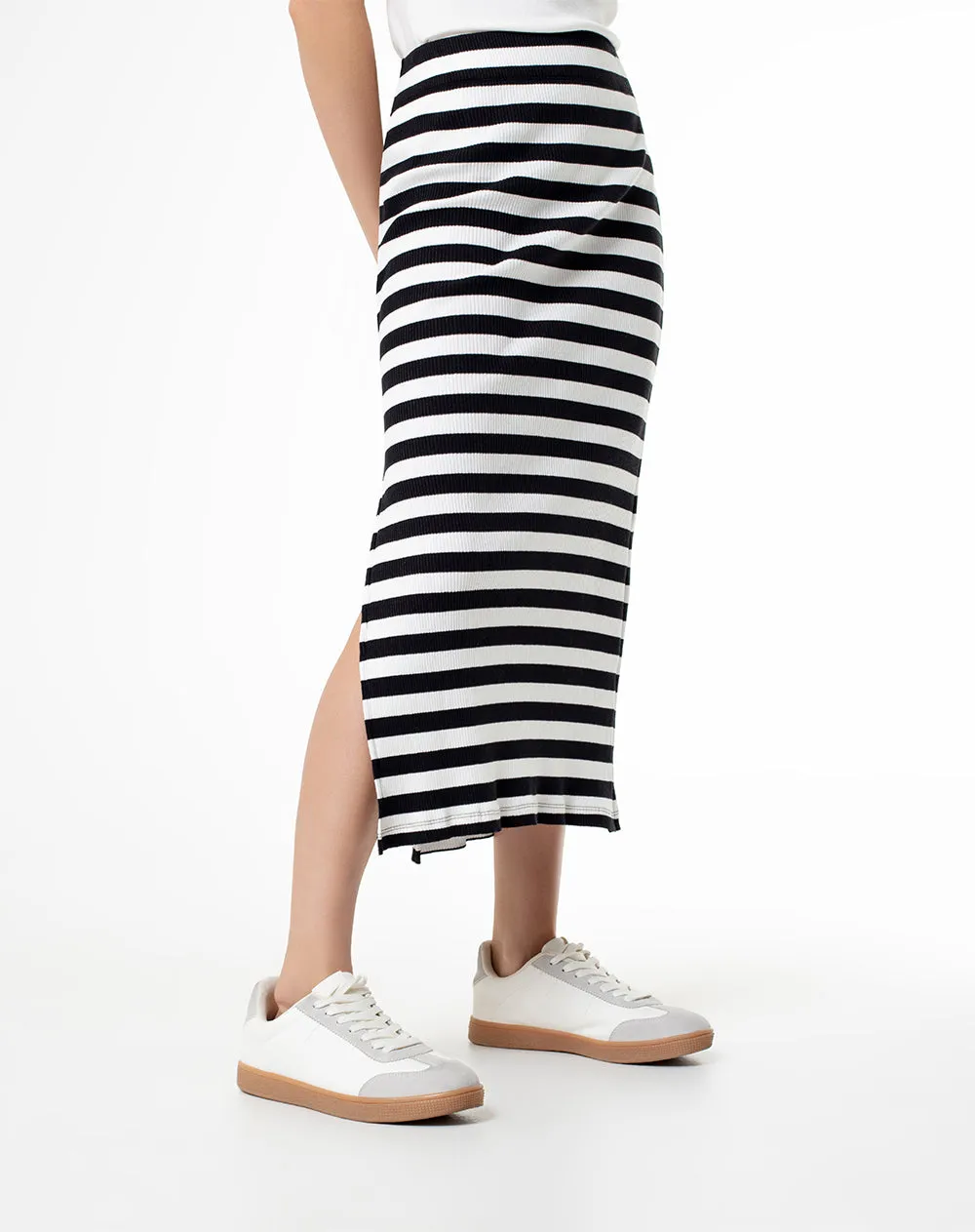 Falda larga tiro medio blanca con rayas sold by Gef product image thumbnail 3