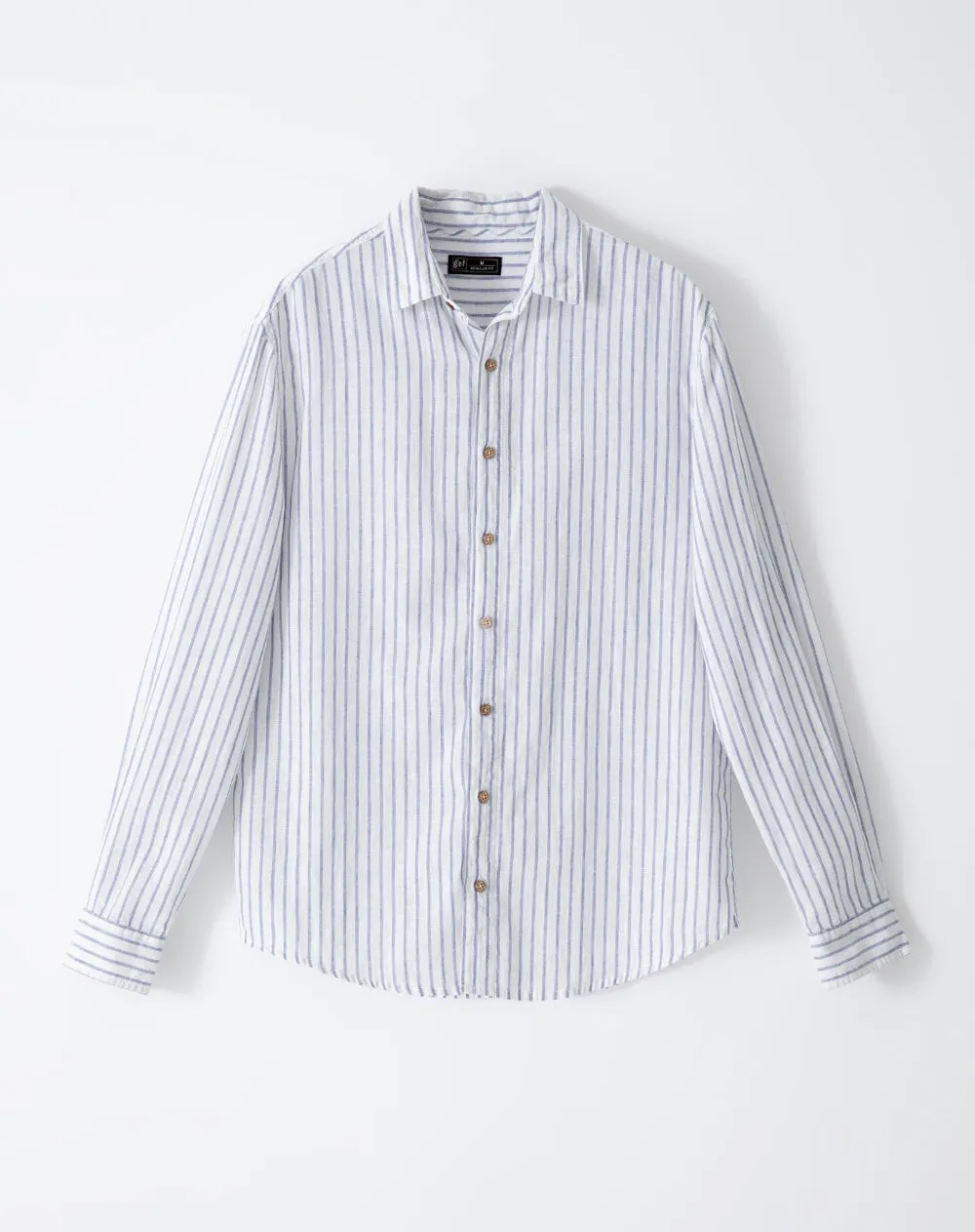 Camisa manga larga regular lino rayas hombre sold by Gef product image thumbnail 5