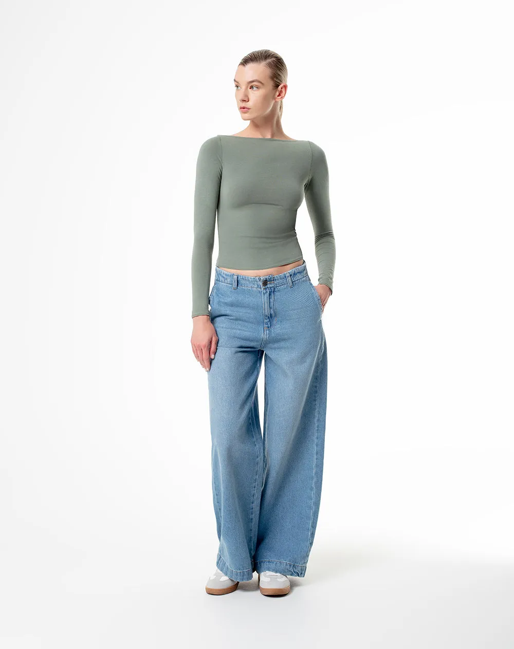 Camiseta fitted fit manga larga verde sold by Gef product image thumbnail 4