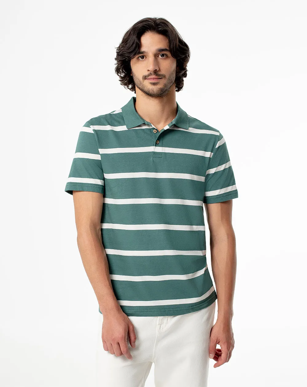 Polo slim fit verde con rayas sold by Gef product image thumbnail 3