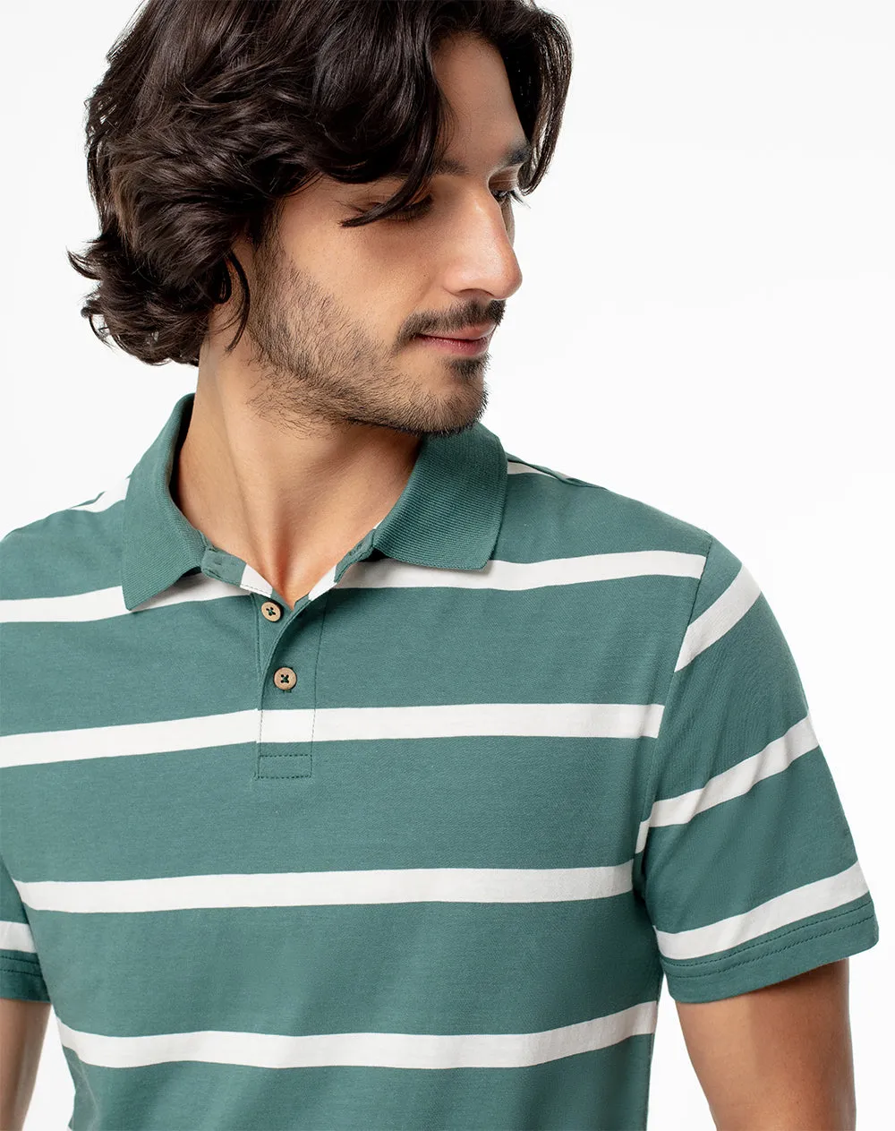 Polo slim fit verde con rayas sold by Gef product image thumbnail 4