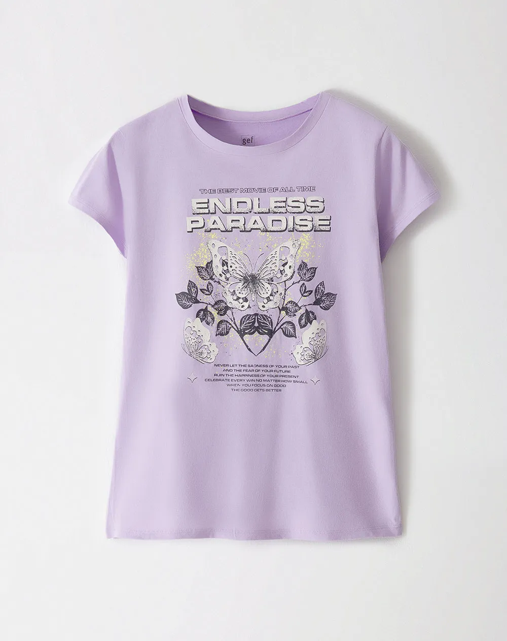 Camiseta regular algodón lila estampada mujer sold by Gef product image thumbnail 5