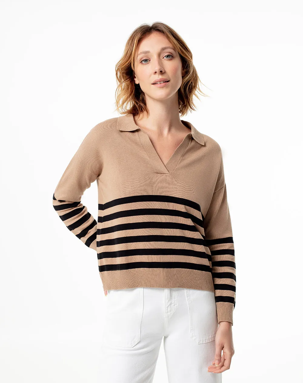 Buzo regular fit negro rayas sold by Gef