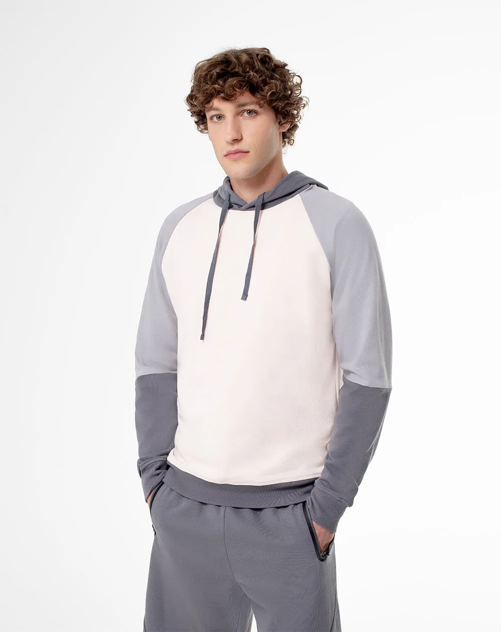 Buzo relax tipo hoddie algodón gris hombre sold by Gef