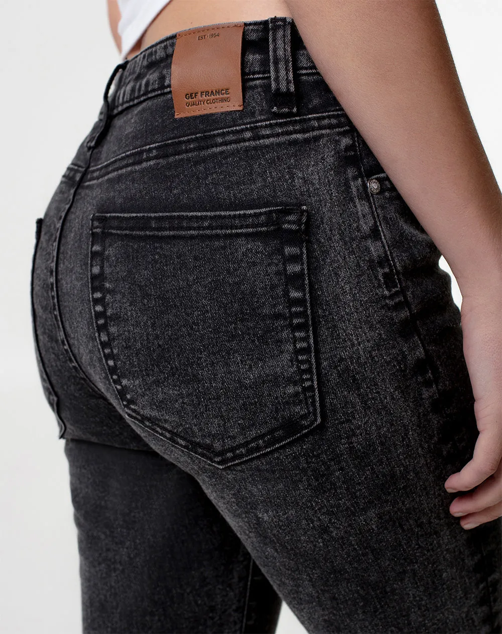 Jean skinny fit tiro medio denim negro sold by Gef product image thumbnail 4