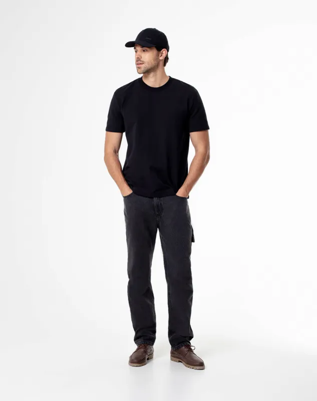 Jean regular fit tiro medio denim negro sold by Gef