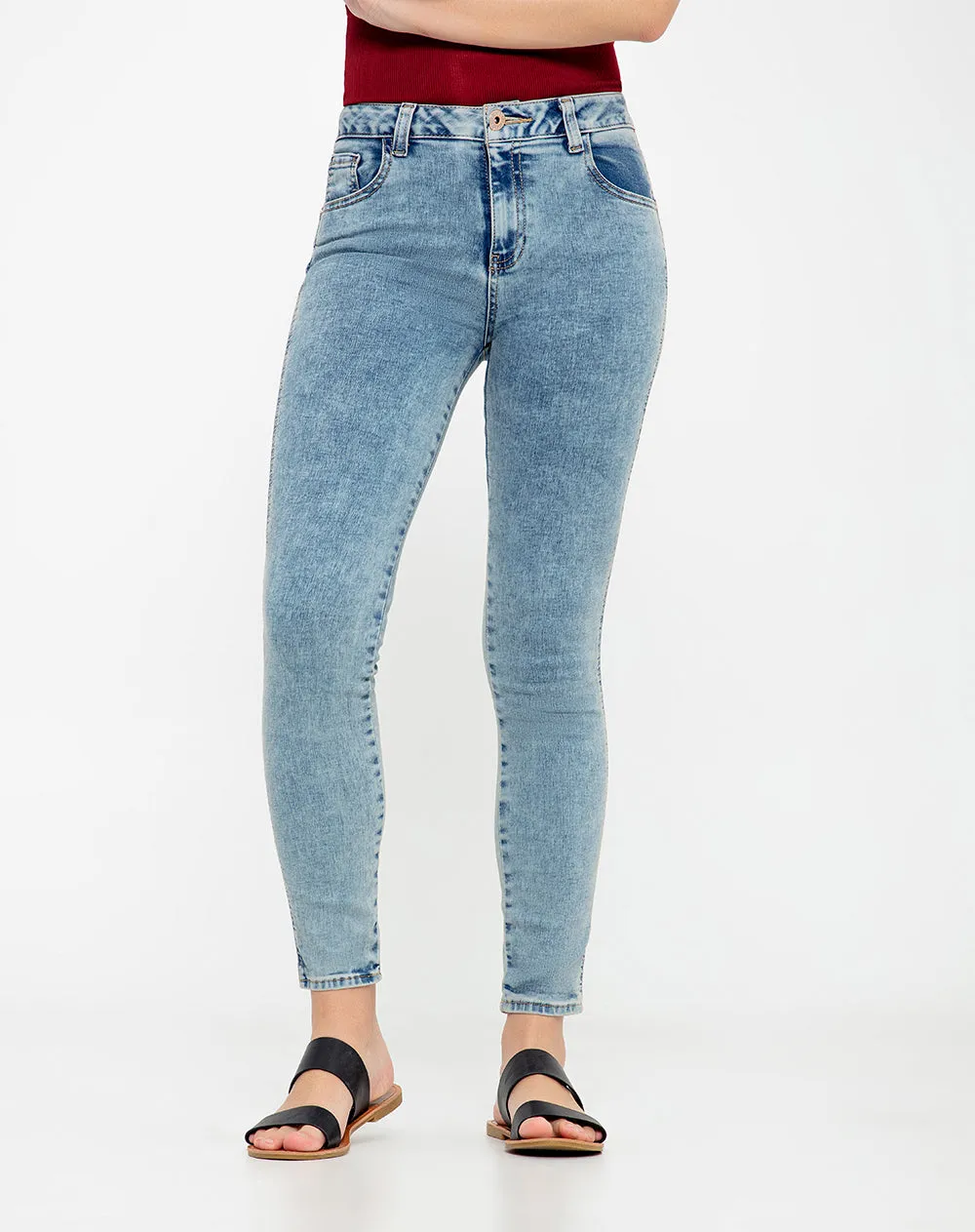 Jean skinny fit tiro medio indigo claro sold by Gef product image thumbnail 3