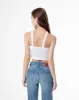 Crop top slim rib algodón blanco mujer sold by Gef
