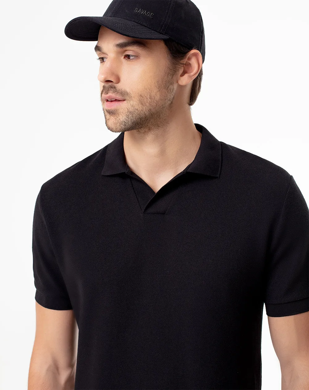 Polo regular algodón negra hombre sold by Gef product image thumbnail 3