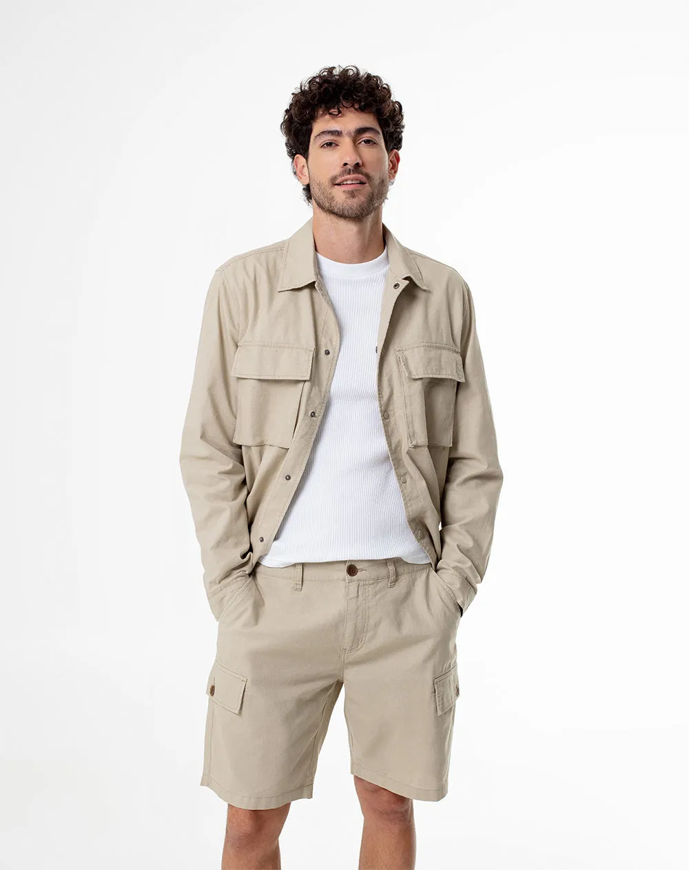 Bermuda regular lino habano hombre sold by Gef