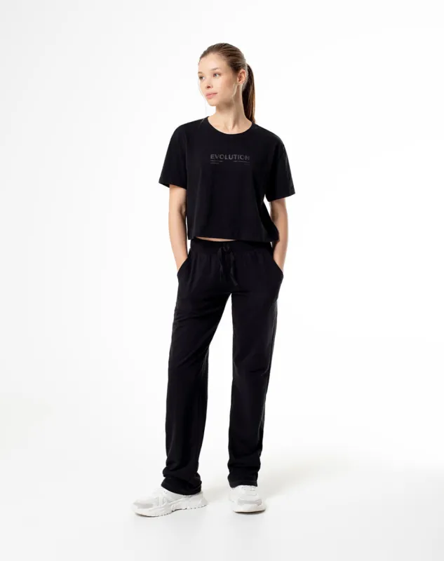 Jogger algodón sostenible negro para mujer sold by Gef