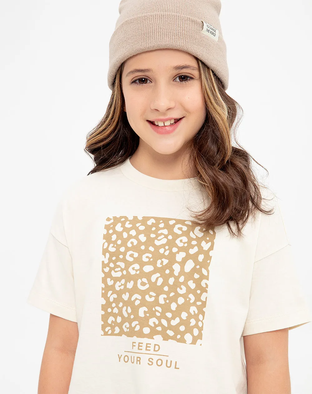 Camiseta Lendy regular fit manga corta crema sold by Gef product image thumbnail 3