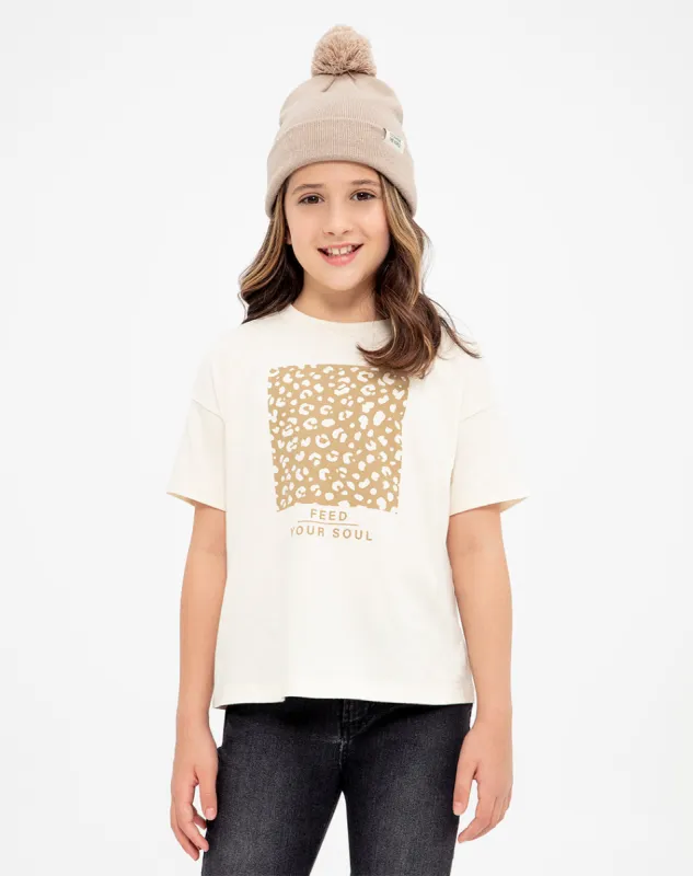 Camiseta Lendy regular fit manga corta crema sold by Gef