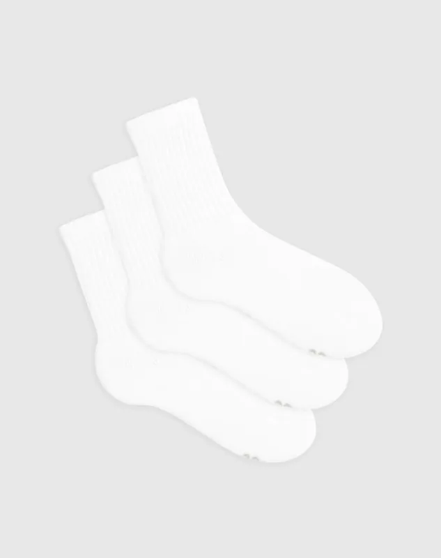 Medias hombre largas algodón pack x3 blancas sold by Gef